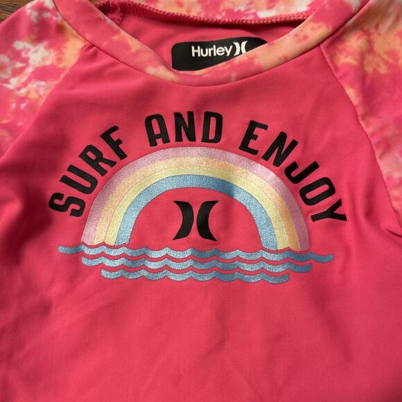 Hurley Swim Shirt Size 12M Girls Baby Infant longsleeve Sun Block UPF 50 (4) - Picture 4 of 7